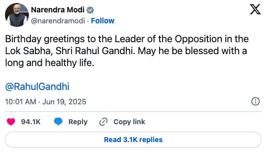 Rahul Gandhi birthday 2025
